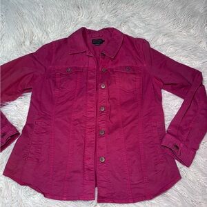 Pendleton Button Front Red Shirt Jacket Womens Size Large Stretch